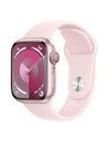 Apple Watch Series 9 [GPS + Cellular 41mm] Smartwatch with Pink Aluminum Case with Pink Sport Loop. Fitness Tracker, Blood Oxygen & ECG Apps, Always-On Retina Display, Carbon Neutral (Renewed)