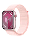 Apple Watch Series 9 [GPS + Cellular 41mm] Smartwatch with Pink Aluminum Case with Pink Sport Loop. Fitness Tracker, Blood Oxygen & ECG Apps, Always-On Retina Display, Carbon Neutral (Renewed)