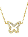 Golden Sparkling Open Butterfly Necklace