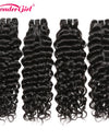 28 30 Inch 4 Bundles Deal Raw Indian Hair Water Wave Bundles Wet And Wavy Human Hair Bundles Remy Hair Extension #1B Wonder girl