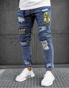 New Skinny Jeans men Streetwear Destroyed Ripped Jeans Homme Hip Hop