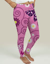 Leggings with Pink Floral Pattern