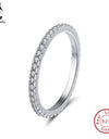 ORSA JEWELS 925 Sterling Silver Rings Women Classic Round Full Pave AAA Cubic Zircon Engagement Wedding Band Ring for Girls SR63