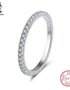 ORSA JEWELS 925 Sterling Silver Rings Women Classic Round Full Pave AAA Cubic Zircon Engagement Wedding Band Ring for Girls SR63