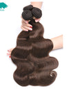 Peruvian Body Wave 4# Light Brown 4 Bundles/Lot Free Shipping Human Hair Extensions 8"-24" Non-Remy Hair Weave Allrun Hair