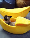 Small Pet Bed Banana Shape Fluffy Warm