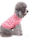Pink Heart Round Neck Small Pet Dog Cute Sweater