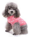 Pink Heart Round Neck Small Pet Dog Cute Sweater