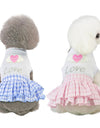 Cute Pet Puppy Dog Apparel Plaid Princess Skirt